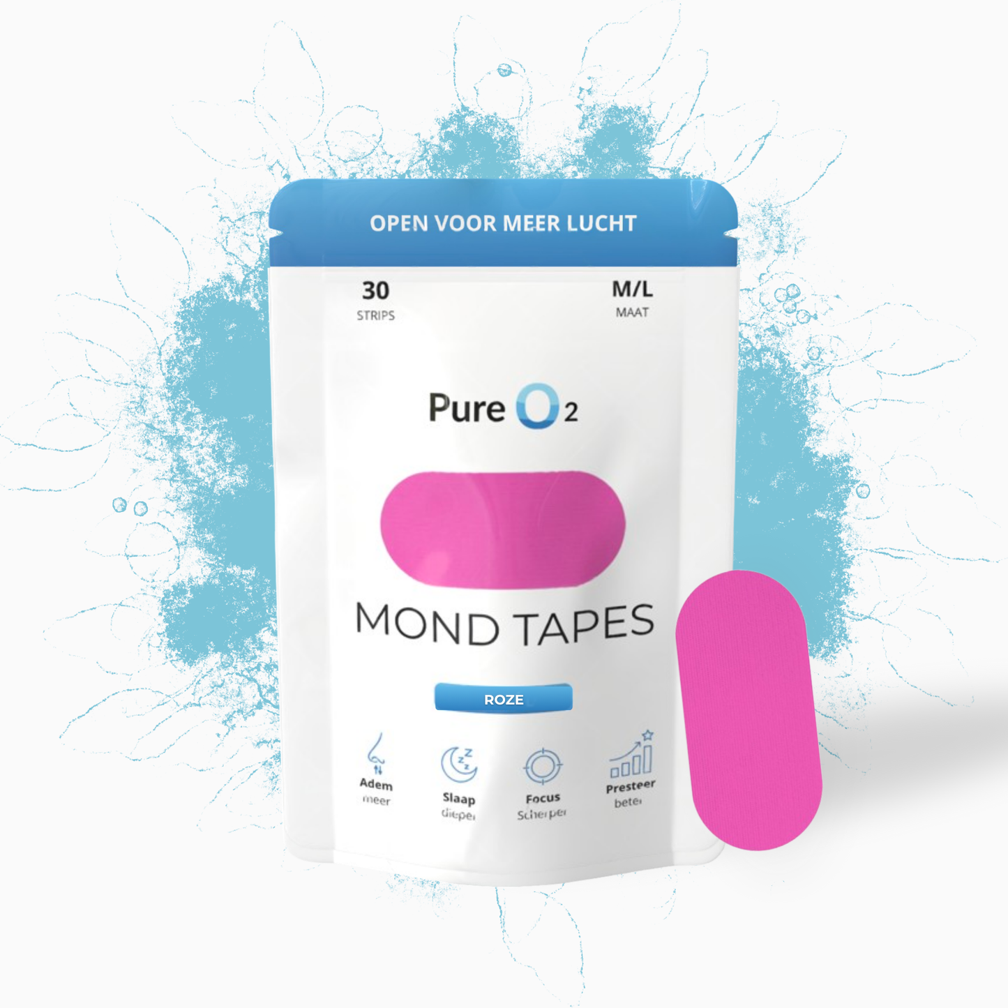 Mouth tape | Pink | 30 strips | PureO2