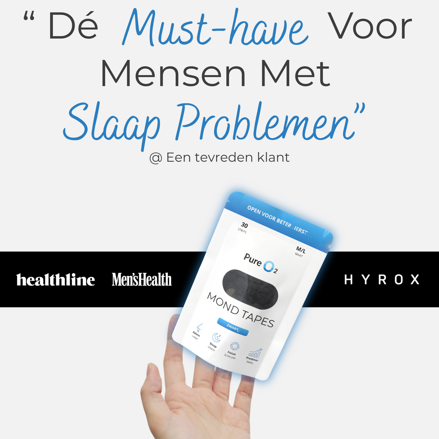 Running mondtape – zwarte tape om beter door de neus te ademen