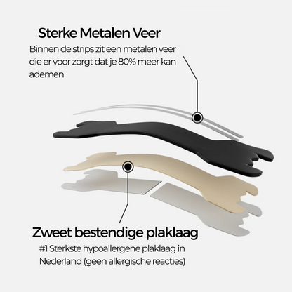 Zwarte neusstrip voor fitness en duursport – ademhaling optimaliseren